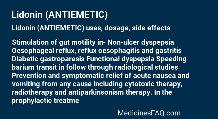 Lidonin (ANTIEMETIC)