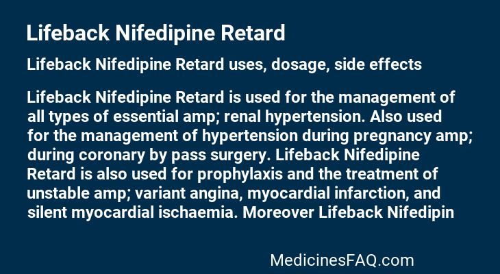 Lifeback Nifedipine Retard