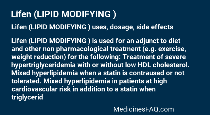 Lifen (LIPID MODIFYING )