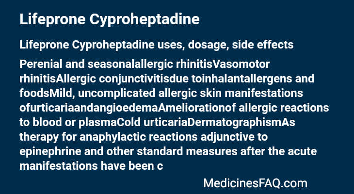 Lifeprone Cyproheptadine