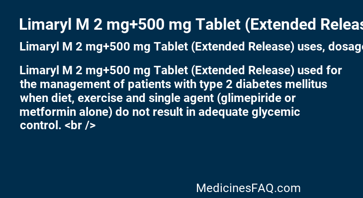 Limaryl M 2 mg+500 mg Tablet (Extended Release)