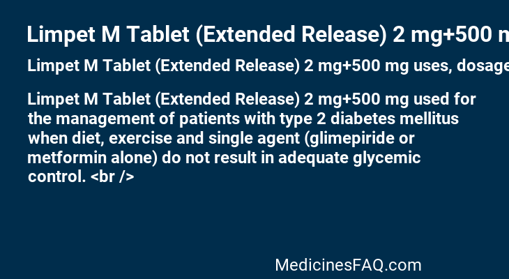 Limpet M Tablet (Extended Release) 2 mg+500 mg