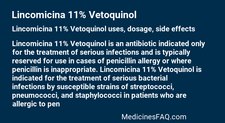 Lincomicina 11% Vetoquinol