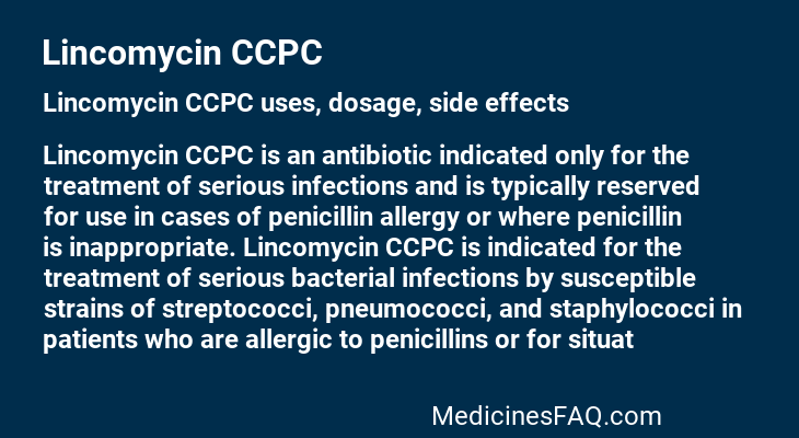 Lincomycin CCPC