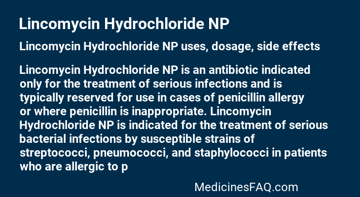 Lincomycin Hydrochloride NP