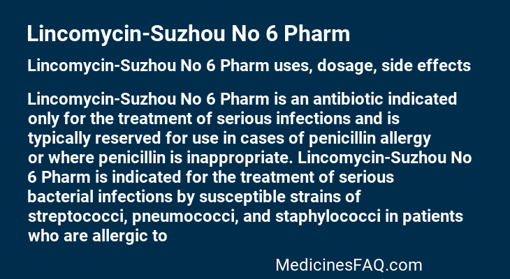 Lincomycin-Suzhou No 6 Pharm