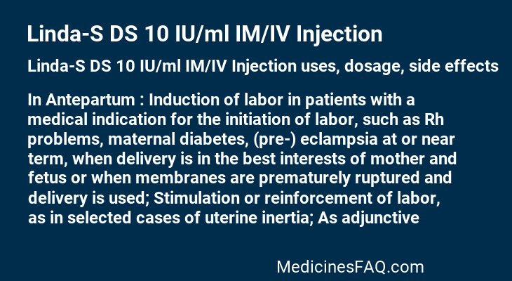 Linda-S DS 10 IU/ml IM/IV Injection