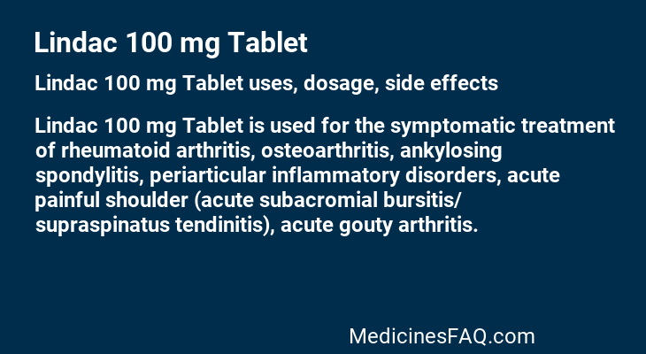 Lindac 100 mg Tablet