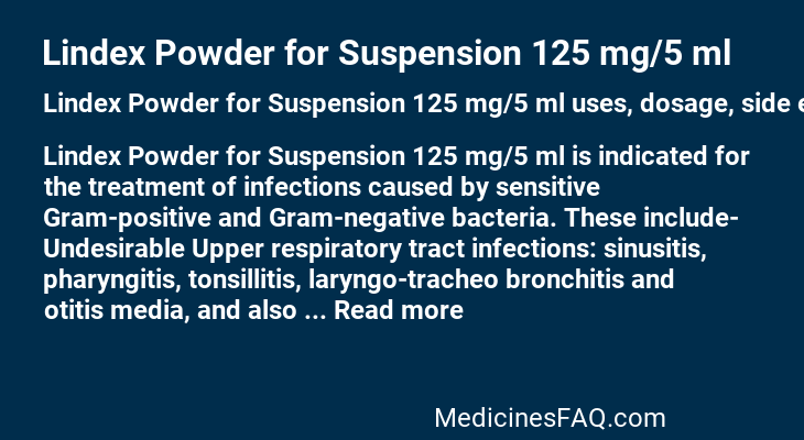 Lindex Powder for Suspension 125 mg/5 ml