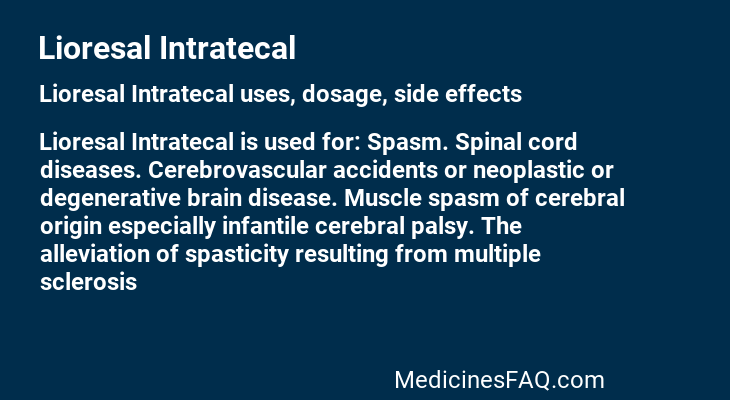 Lioresal Intratecal