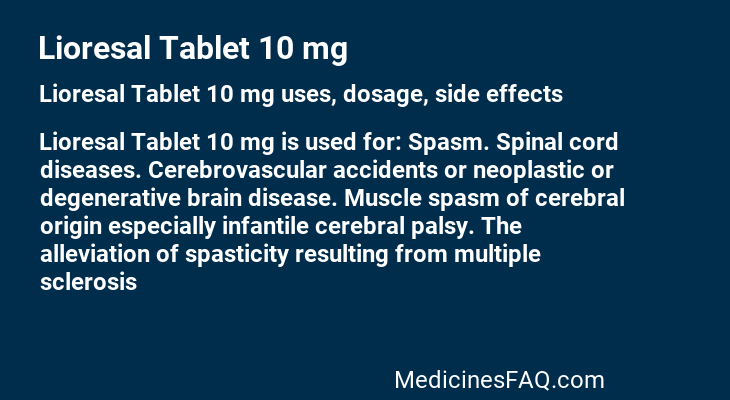 Lioresal Tablet 10 mg