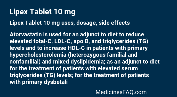 Lipex Tablet 10 mg