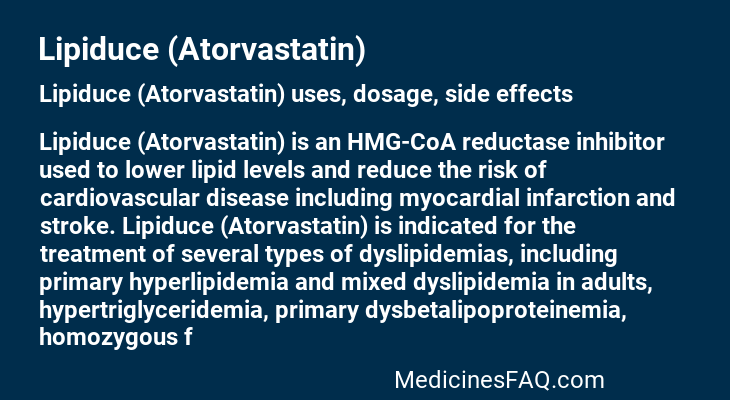 Lipiduce (Atorvastatin)