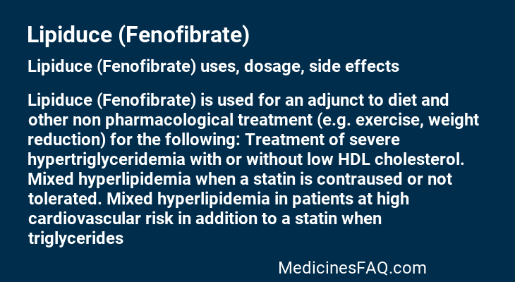 Lipiduce (Fenofibrate)