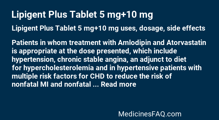 Lipigent Plus Tablet 5 mg+10 mg