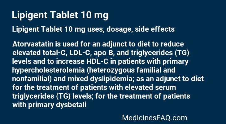 Lipigent Tablet 10 mg