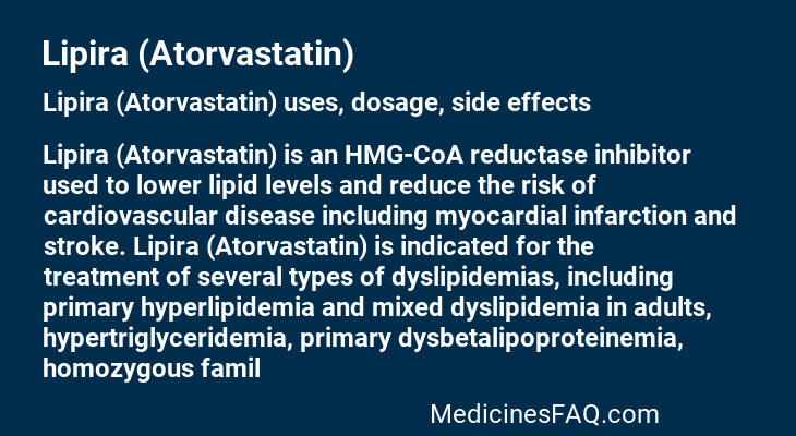 Lipira (Atorvastatin)