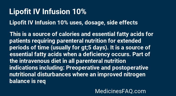 Lipofit IV Infusion 10%