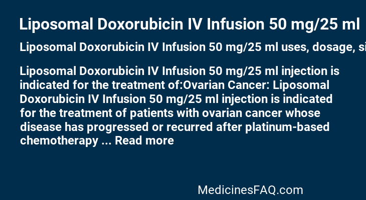 Liposomal Doxorubicin IV Infusion 50 mg/25 ml