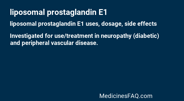 liposomal prostaglandin E1