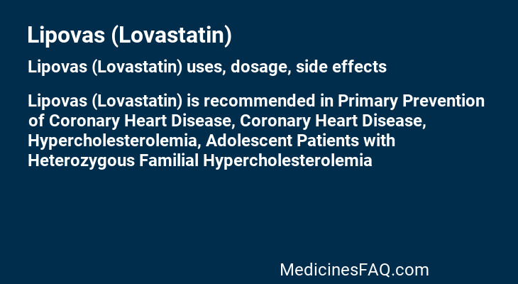 Lipovas (Lovastatin)