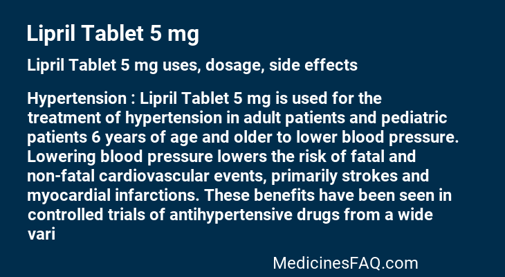 Lipril Tablet 5 mg