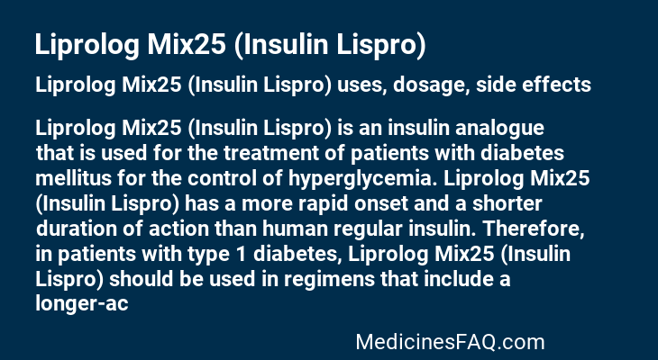 Liprolog Mix25 (Insulin Lispro)