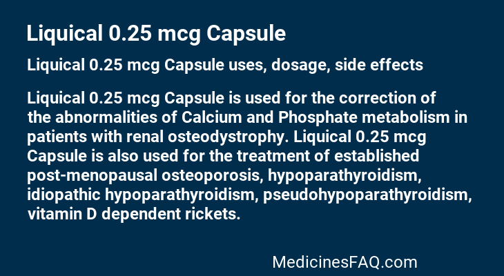 Liquical 0.25 mcg Capsule