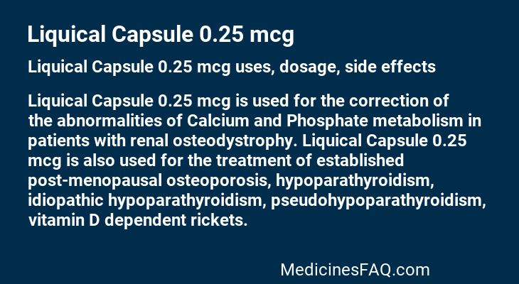 Liquical Capsule 0.25 mcg