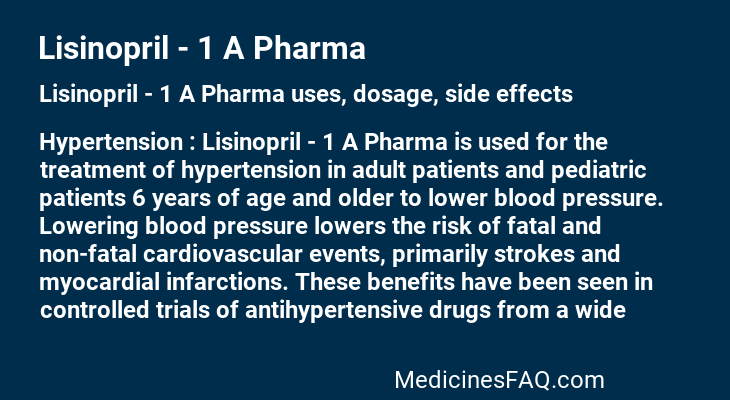 Lisinopril - 1 A Pharma