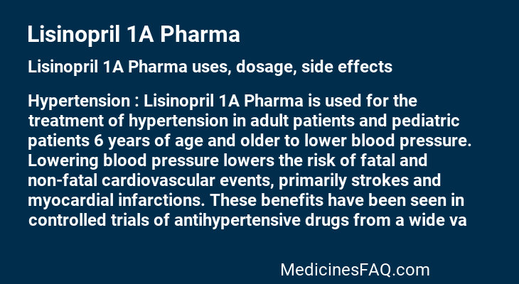 Lisinopril 1A Pharma