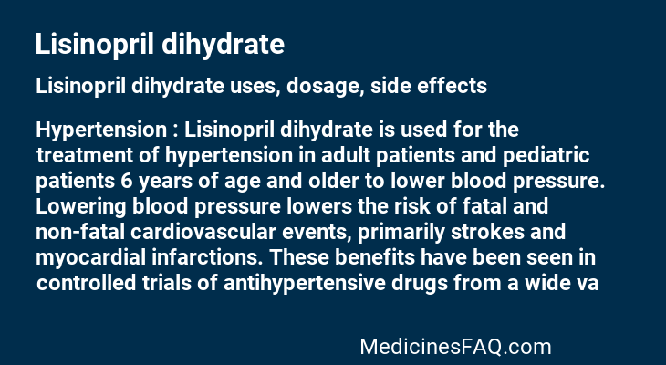 Lisinopril dihydrate