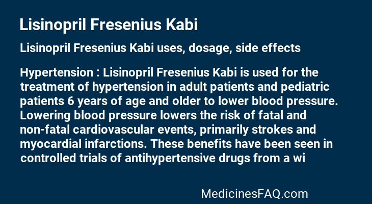 Lisinopril Fresenius Kabi