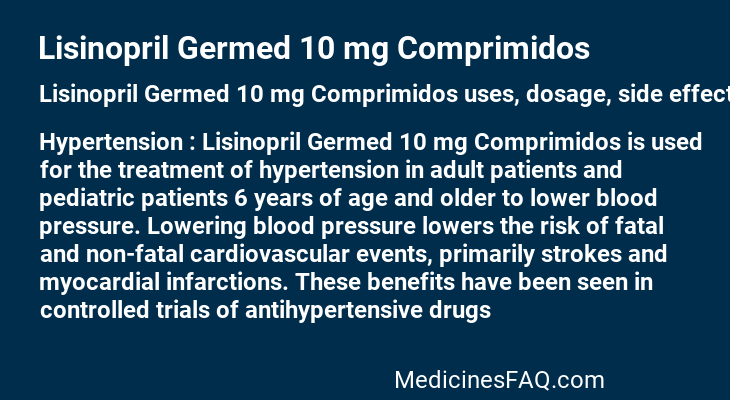 Lisinopril Germed 10 mg Comprimidos