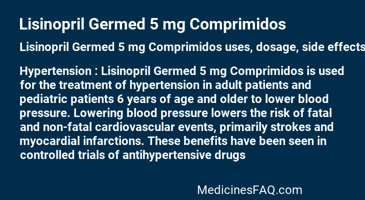 Lisinopril Germed 5 mg Comprimidos