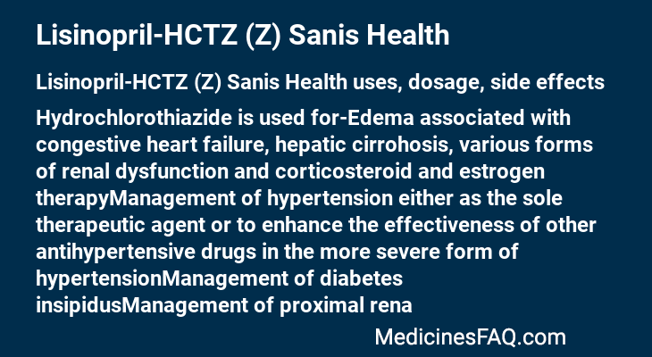 Lisinopril-HCTZ (Z) Sanis Health