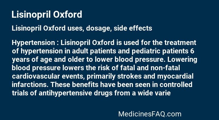 Lisinopril Oxford