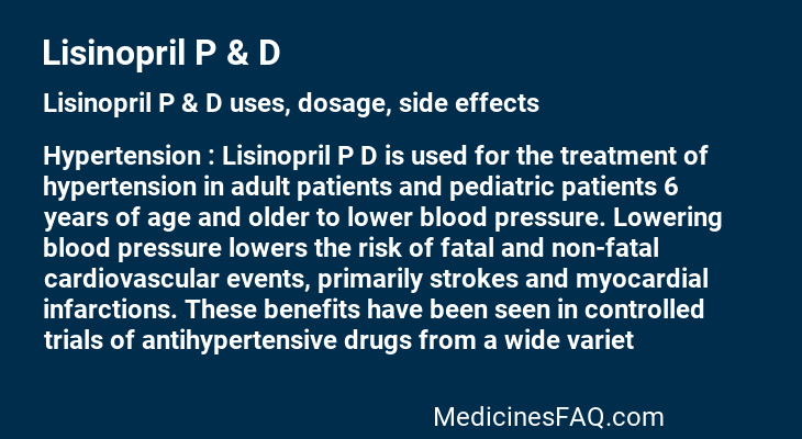 Lisinopril P & D