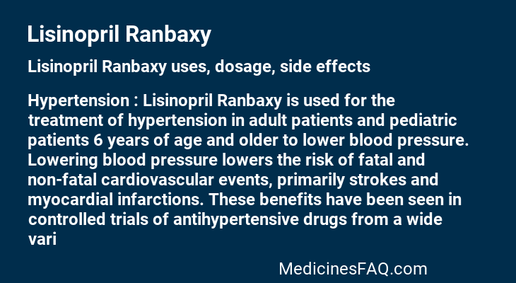 Lisinopril Ranbaxy