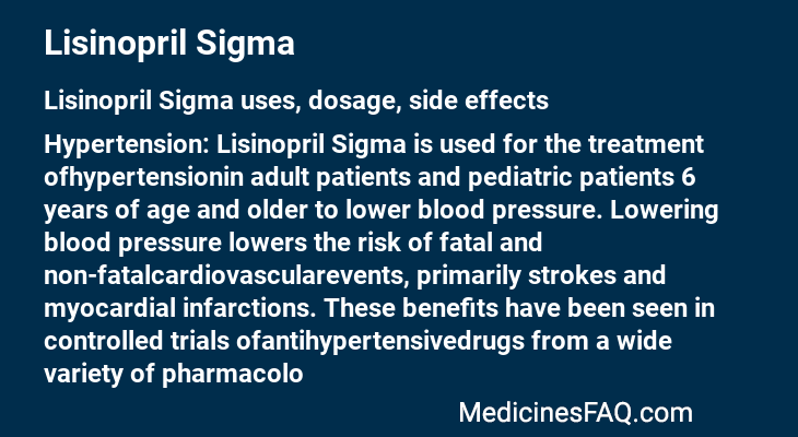 Lisinopril Sigma