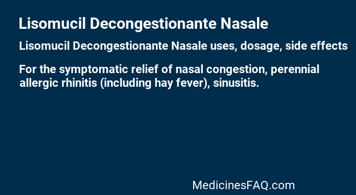 Lisomucil Decongestionante Nasale