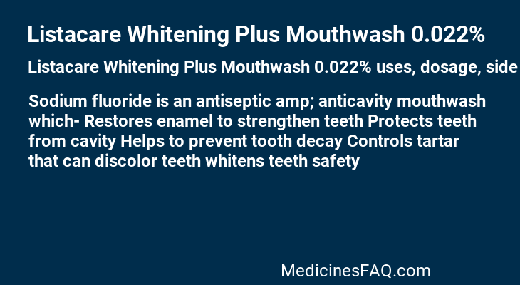 Listacare Whitening Plus Mouthwash 0.022%