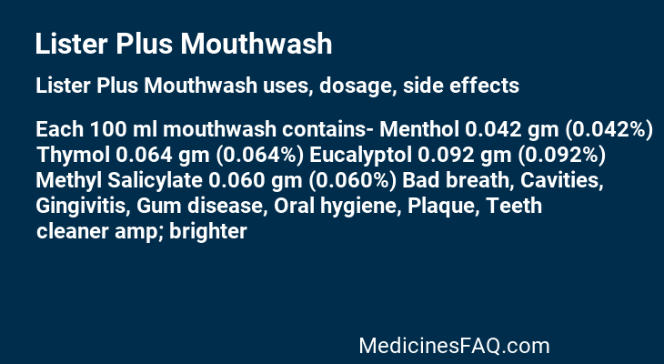 Lister Plus Mouthwash