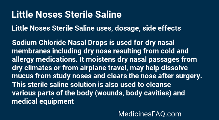 Little Noses Sterile Saline