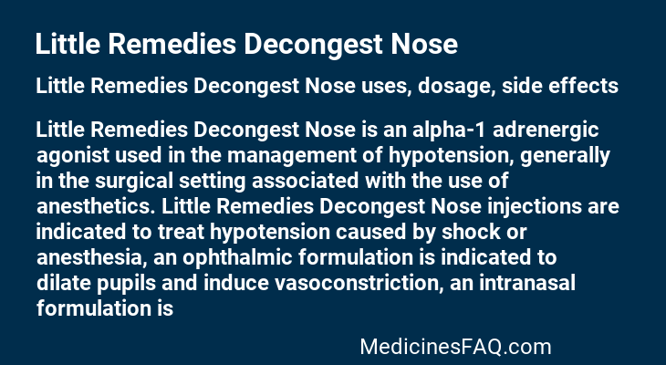 Little Remedies Decongest Nose