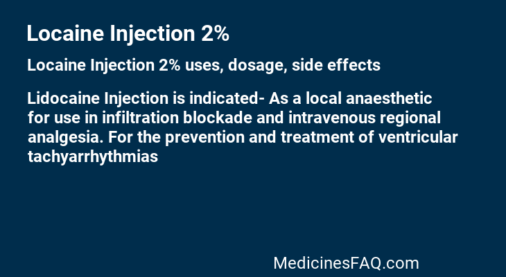 Locaine Injection 2%