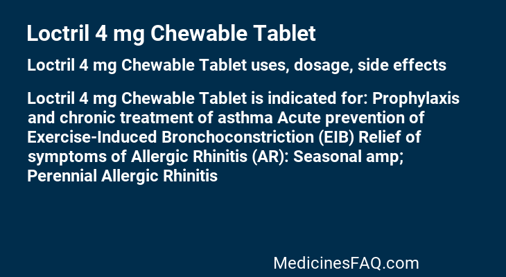 Loctril 4 mg Chewable Tablet