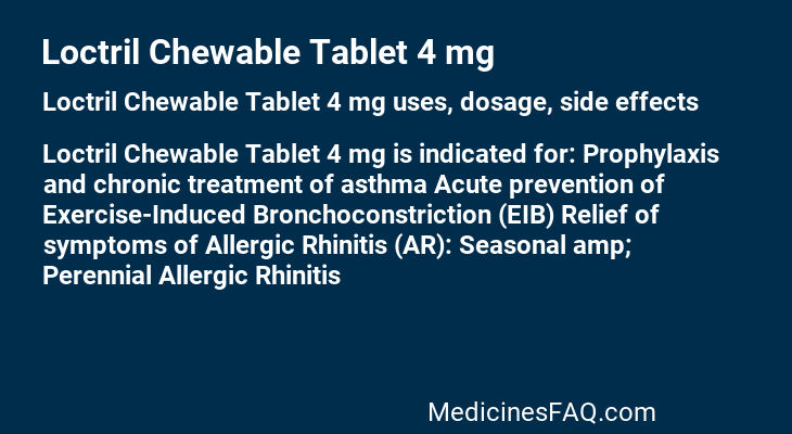 Loctril Chewable Tablet 4 mg