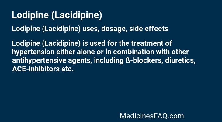 Lodipine (Lacidipine)