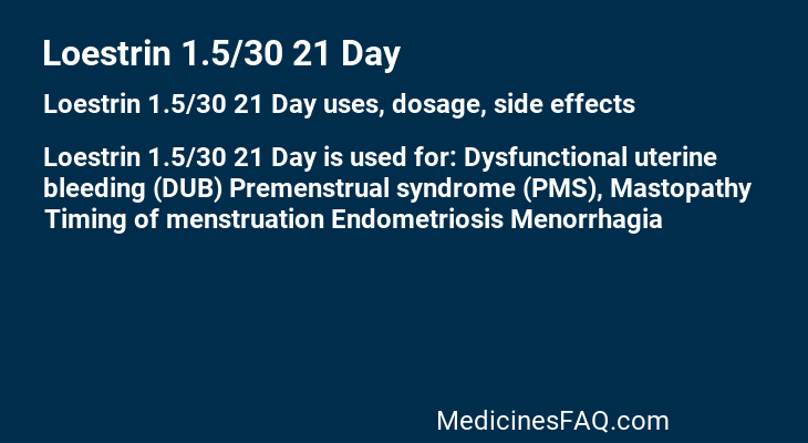 Loestrin 1.5/30 21 Day